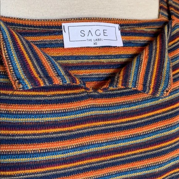 Sage the Label Harper Knit Multicolor Striped Jumpsuit. - Picture 3 of 5